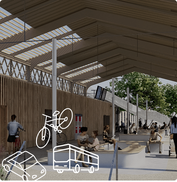Gare d'Agde intégration 3D des quais - Phase 3 du projet
